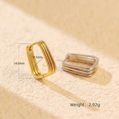 Silver Geometric Delicate Earrings Women