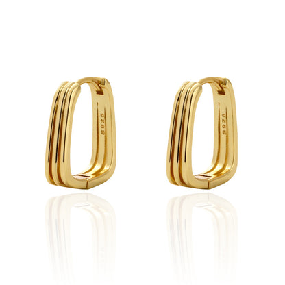 Silver Geometric Delicate Earrings Women